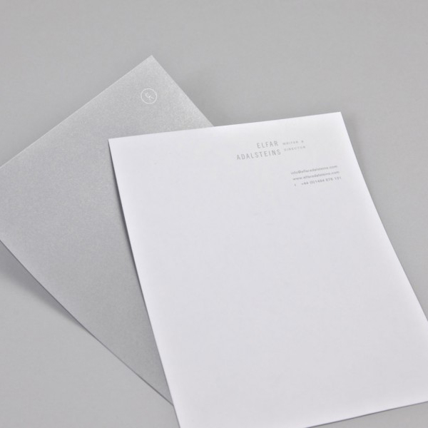 Logo and headed paper designed by Wurtemberg for icelandic writer and director Elfar Adalsteins Logo and headed paper designed by Wurtemberg for icelandic writer and director Elfar Adalsteins