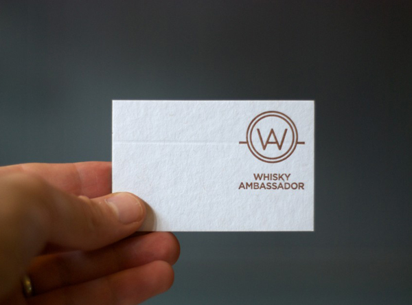 Logo and business card with copper print detail designed by O Street for Whisky Ambassador Logo and business card with copper print detail designed by O Street for Whisky Ambassador