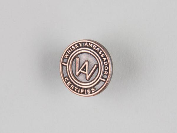 Bronze logo pin designed by O Street for Whisky Ambassador Bronze logo pin designed by O Street for Whisky Ambassador