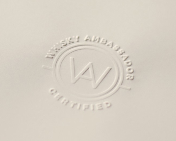 Blind embossed logo designed by O Street for Whisky Ambassador Blind embossed logo designed by O Street for Whisky Ambassador