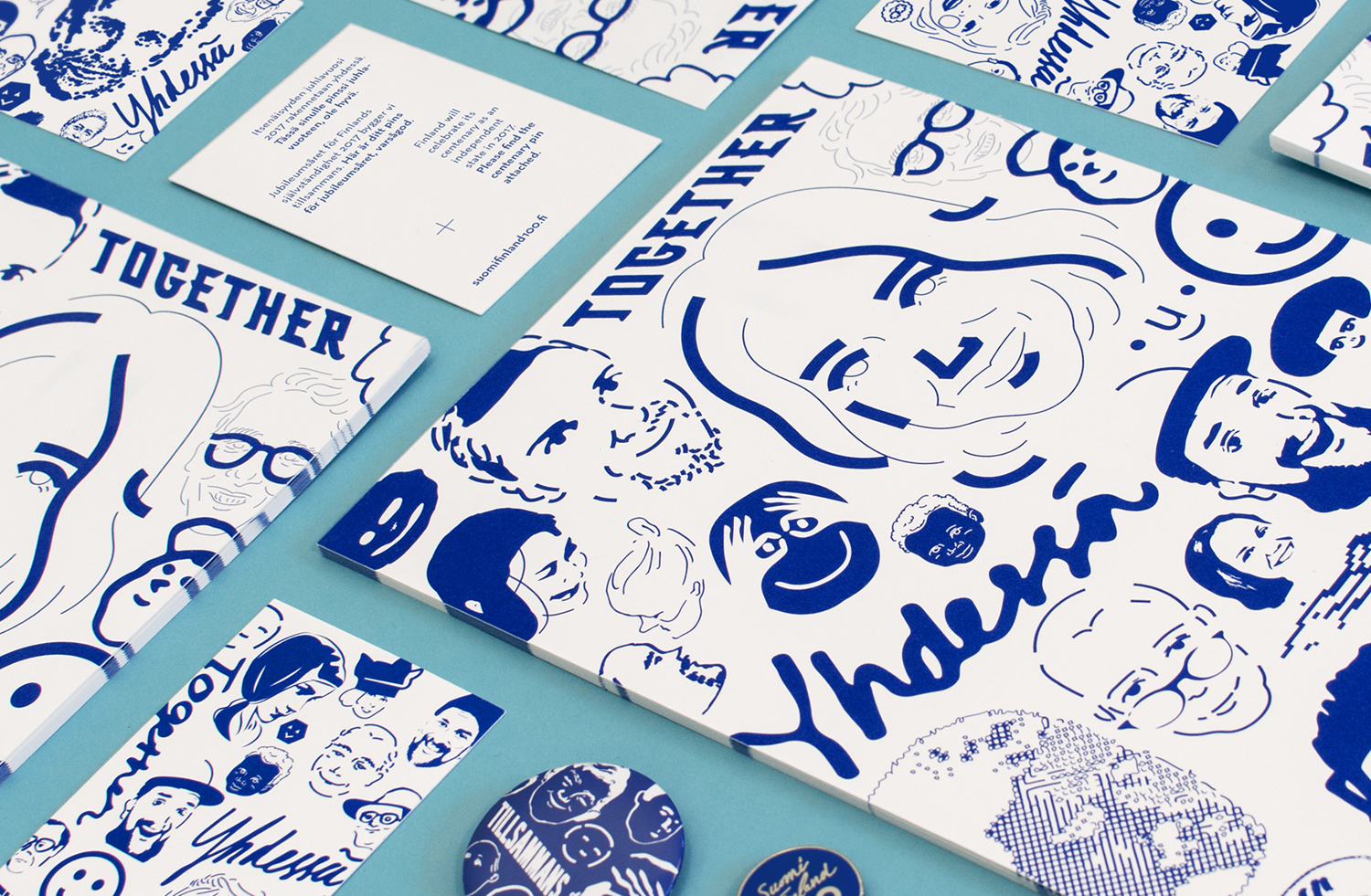 Brand identity, illustration and print by Kokoro & Moi for the celebration of Finland's centenary