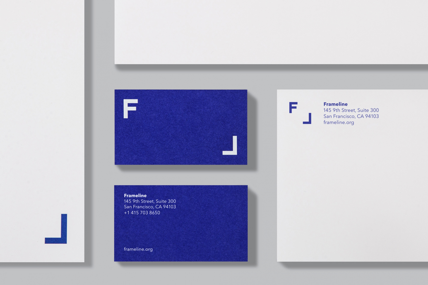 Brand identity and stationery by Mucho for San Francisco based LGBT film festival and nonprofit arts organisation Frameline.