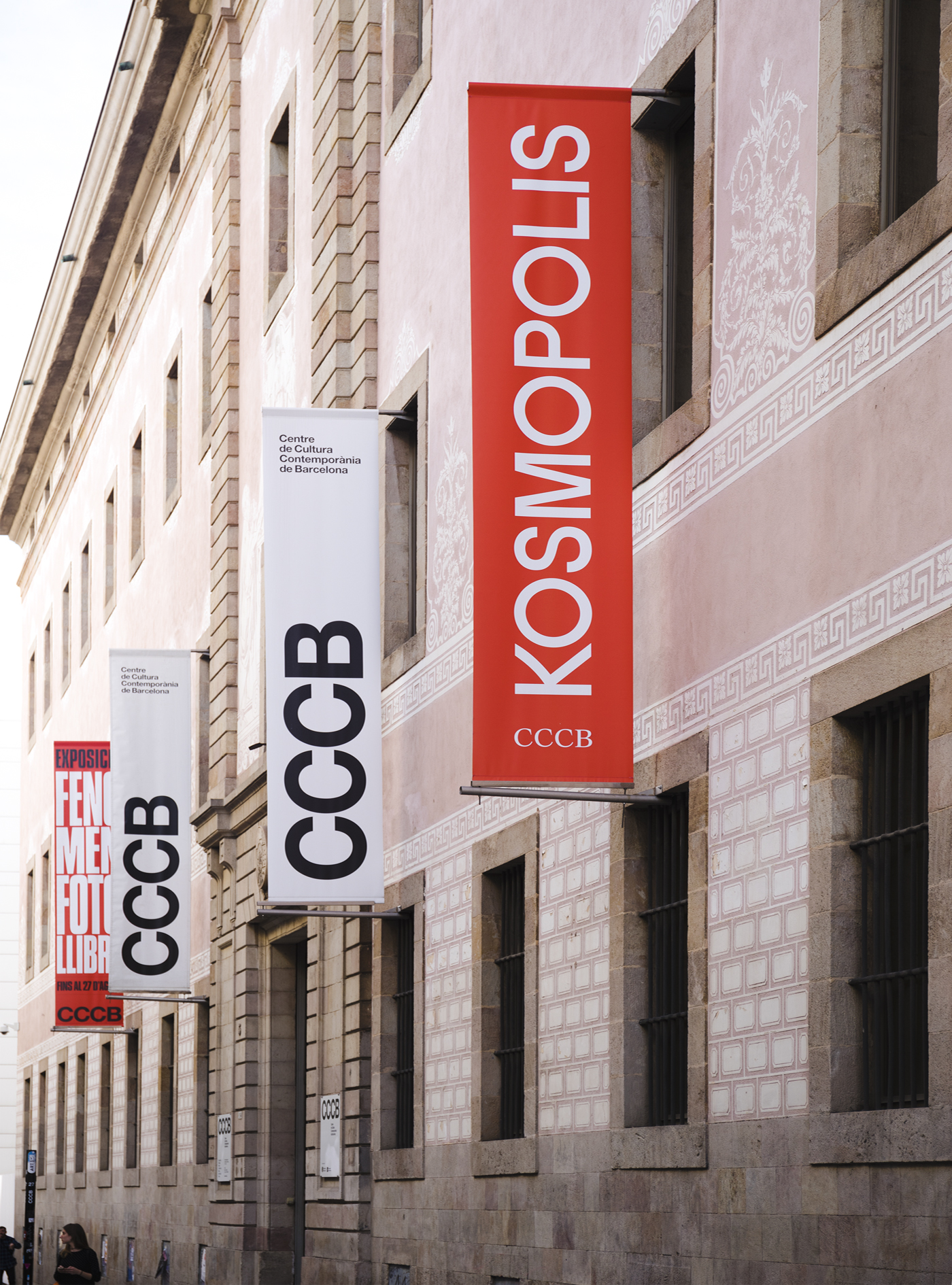 Visual identity and signage by Hey for Barcelona literature festival Kosmopolis