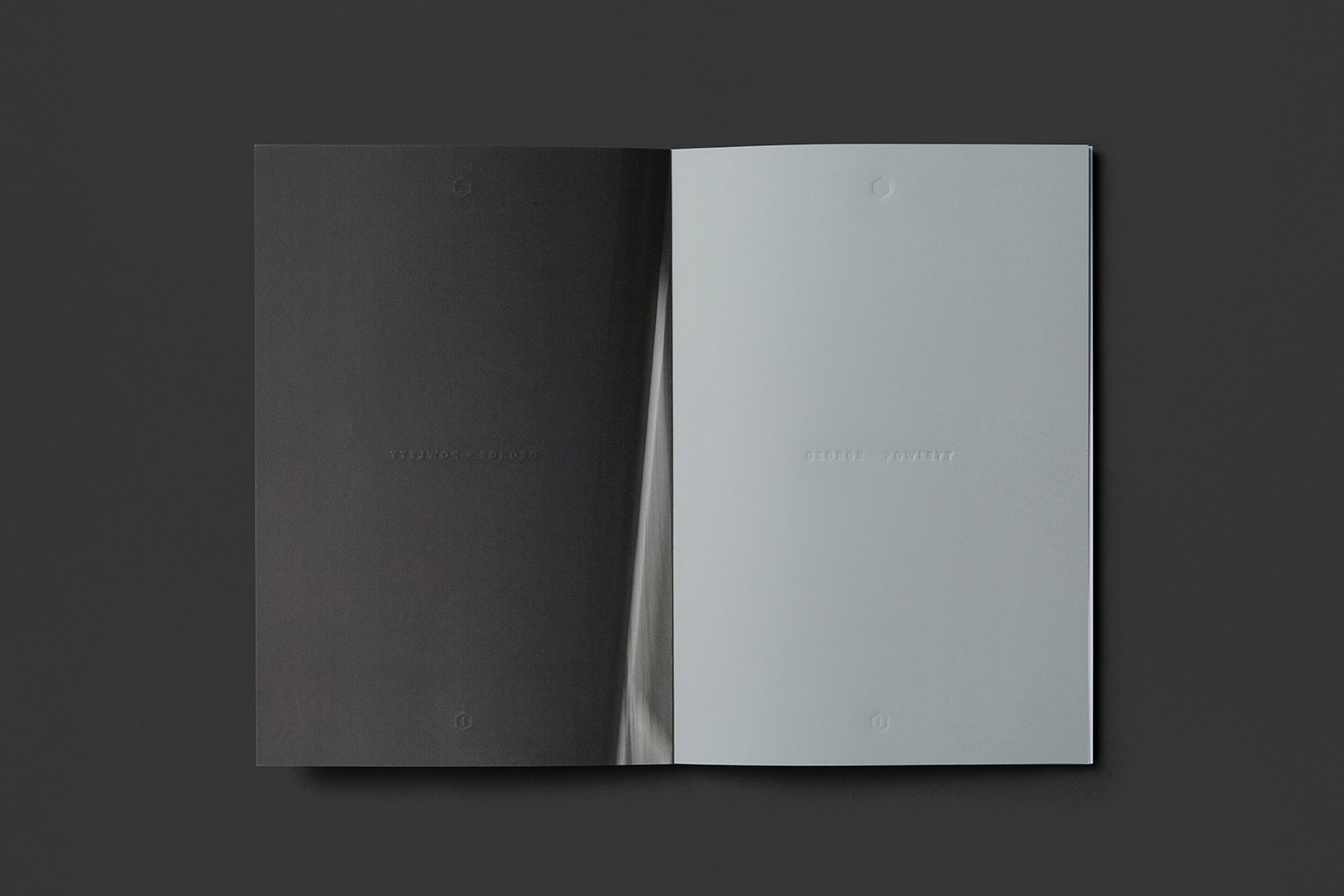 Brochure with blind deboss detail by Studio Brave for East Melbourne apartments George + Powlett