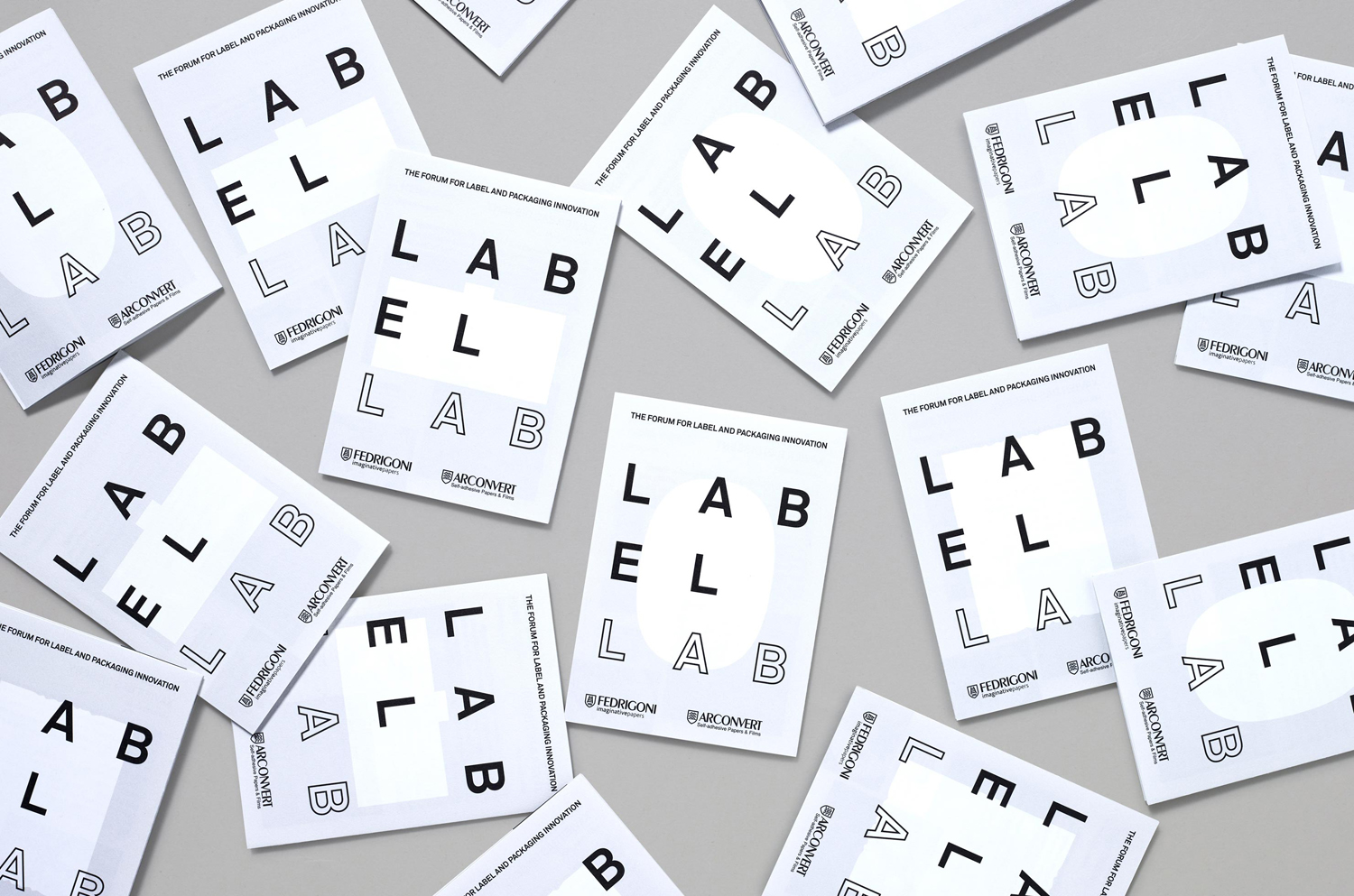 Logotype and programme by TM for Label Lab, The Forum for Label and Packaging Innovation, hosted by Arconvert.