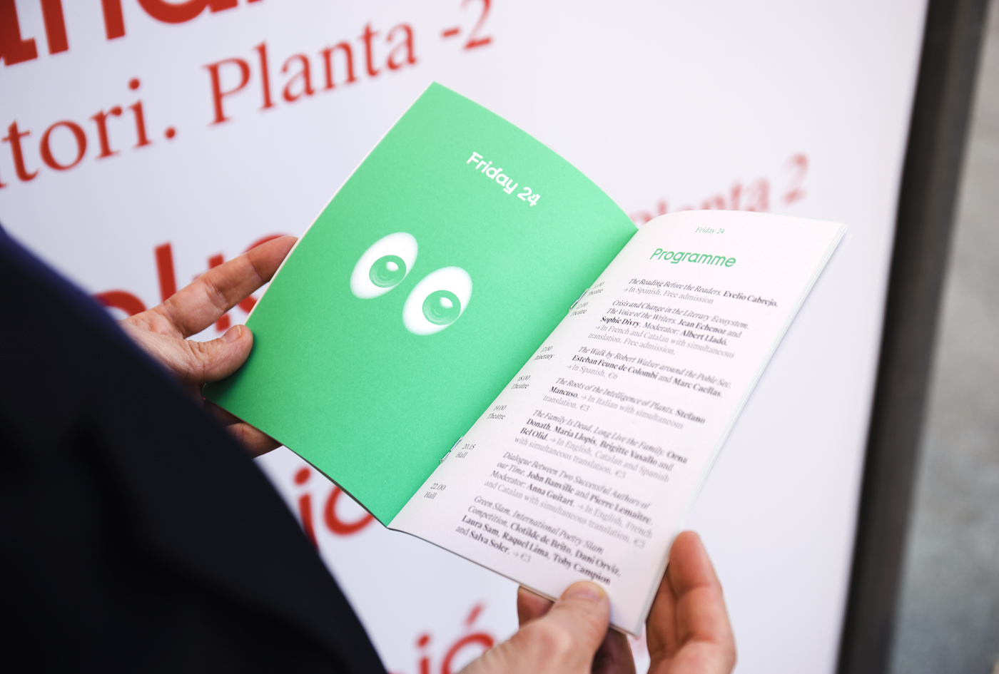 Visual identity and printed programme by Hey for Barcelona literature festival Kosmopolis