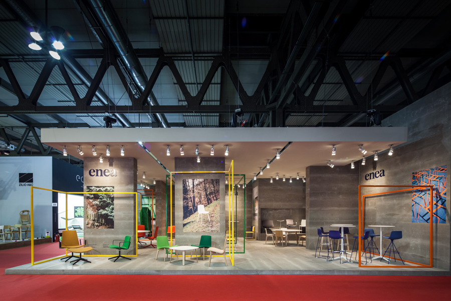 Exhibition stand for contemporary furniture business Enea designed by Clase bcn 