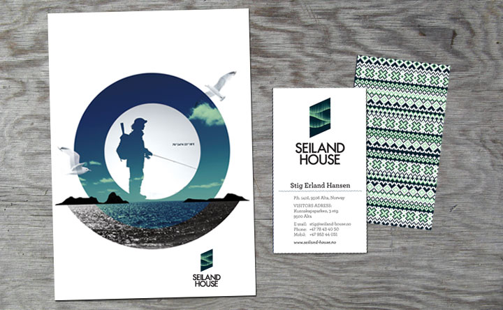 Logo, pattern and print designed by Eirik Gihle for hotel and conference centre Seiland House