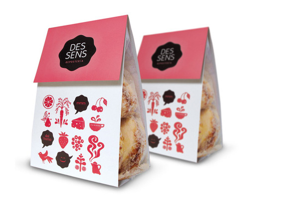 Brand identity and packaging designed by Laura Méndez for boutique bakery Des Sens