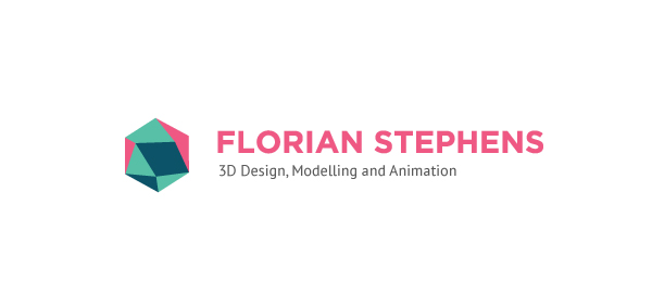 Logo designed by Disengised for high quality 3D visual and animation specialist Florian Stephens