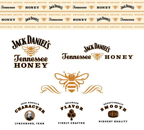 Logo designed by Cue Inc for Jack Daniel's whiskey and honey based spirit Tennessee Honey
