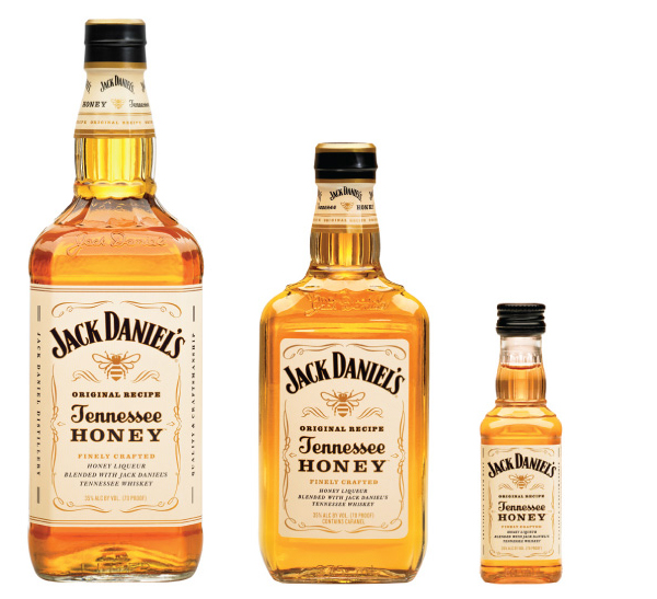Packaging designed by Cue Inc for Jack Daniel's whiskey and honey based spirit Tennessee Honey