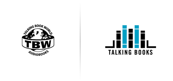 New logo designed by Adrian Walsh for Canadian audio-book retailer Talking Books