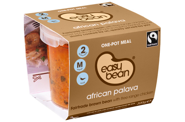 Packaging for British natural convenient food brand Easy Bean Fairtrade