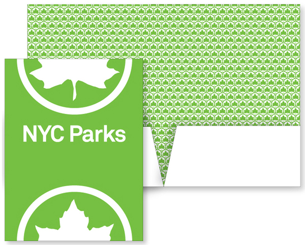 Stationery and new logo designed by Pentagram for New York's park land, properties, and attractions