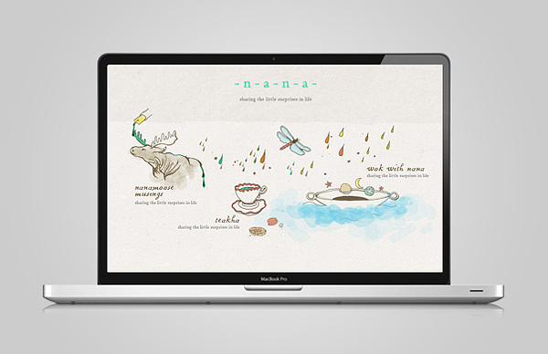 Illustrated website by Gardens & Co. for travel junkie and food writer Nana Chan