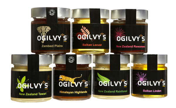 Packaging for unblended, traceable and sustainable monofloral and polyfloral honey importer Oglivy's