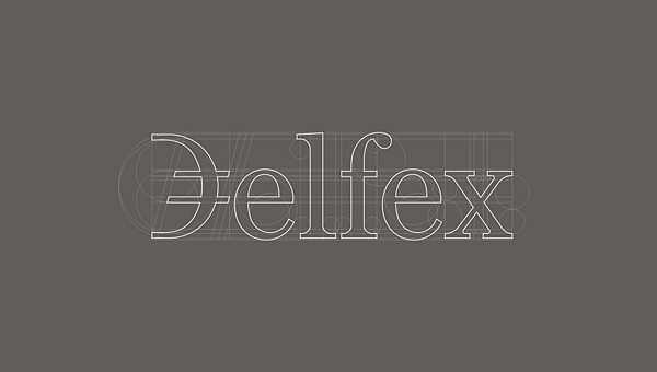 Logotype construction by Jan Zabransky for currency trading and consulting business Delfex