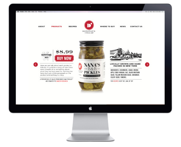 Logo and website designed by United* for artisan condiment and pickle brand Donovan's Cellar