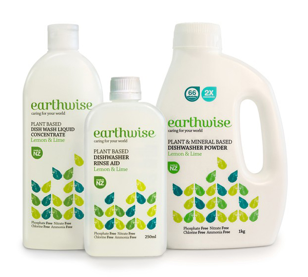 Packaging by BRR for ecologically considerate household laundry and skincare range Earthwise