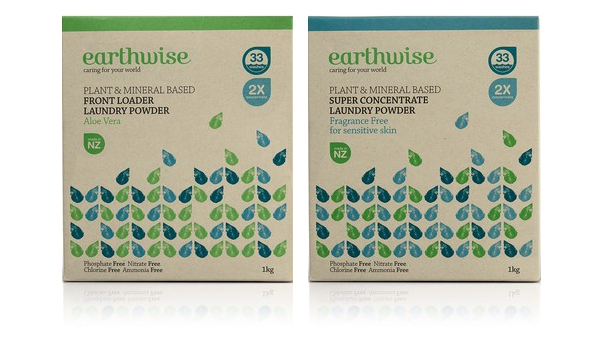 Packaging by BRR for ecologically considerate household laundry and skincare range Earthwise