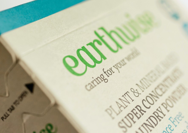 Packaging by BRR for ecologically considerate household laundry and skincare range Earthwise