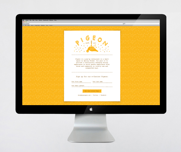 Logo and website designed by Fuzzco for South Carolina pop-up eatery Pigeon