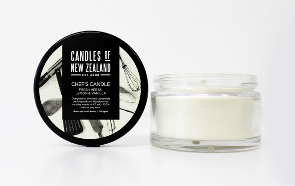 Packaging designed by Family Design Co. for handcrafted, traditionally produced candle brand Candles of New Zealand