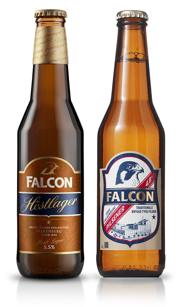 Packaging design by Nine for Swedish pilsner Falcon