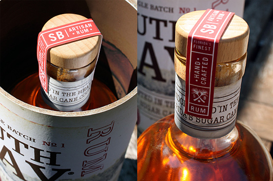 Packaging by Edmundson Martin for handcrafted, micro-distilled, single batch premium rum South Bay