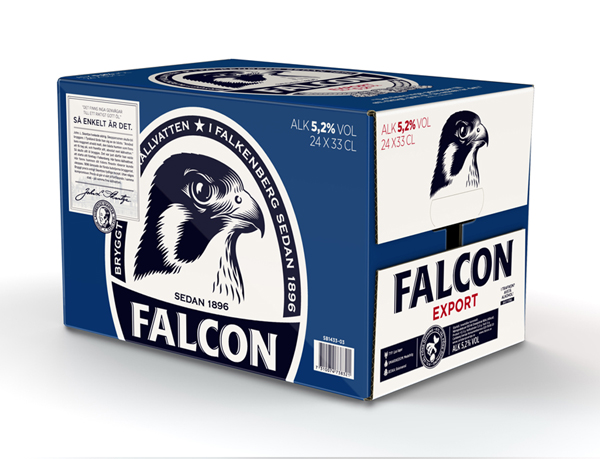 Packaging design by Nine for Swedish pilsner Falcon