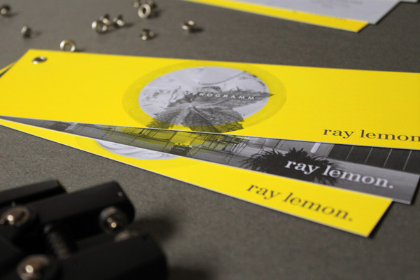 Print work by Leib Und Seele for Heilbronn based bar Ray Lemon's monthly event Menu in Yellow