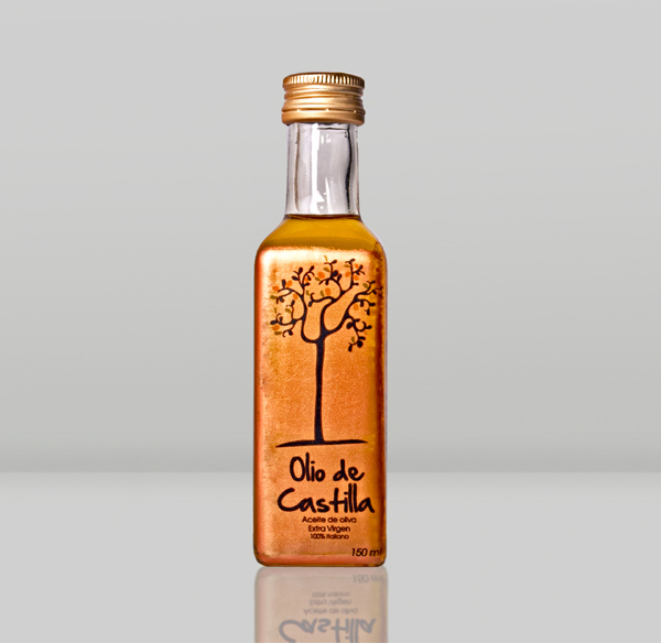 Packaging created by designer Verónica Jarquín for extra virgin olive oil brand Olio de Castilla