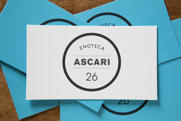 Logo and business cards designed by Blok for Toronto based Italian restaurant Ascari Enoteca