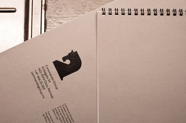 Notepad with logo detail created for and by Oslo based multidisciplinary visual communications agency Commando Group