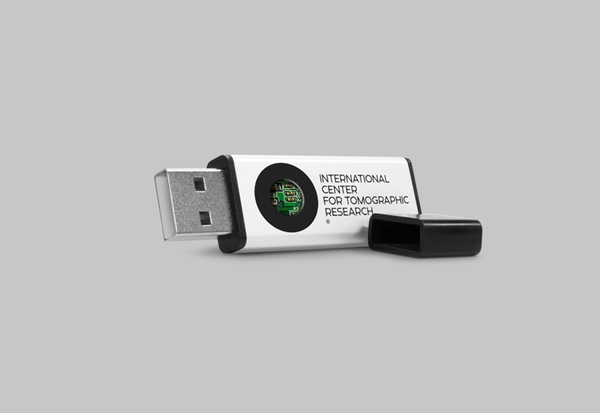 Logo and USB stick created by Tomat Design for The International Center for Tomographic Research