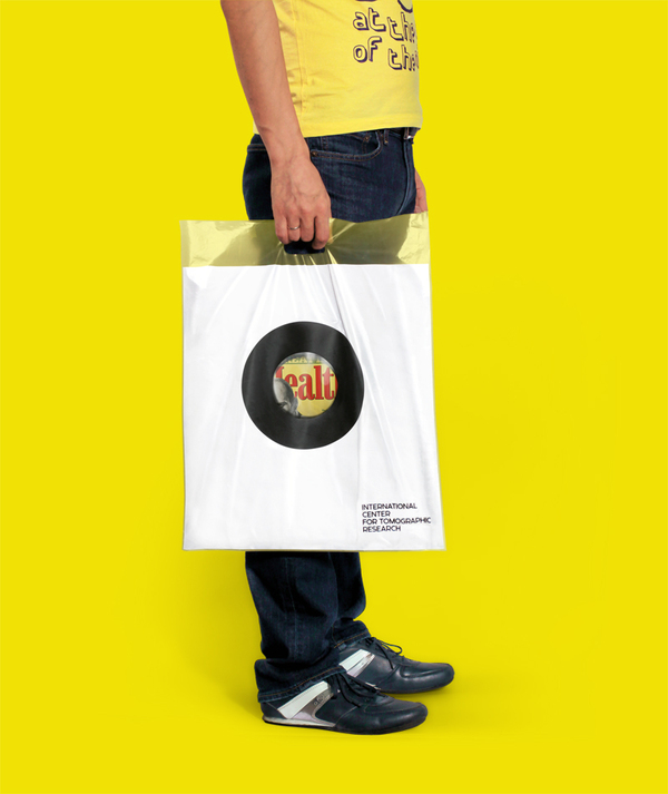 Logo and plastic bag created by Tomat Design for The International Center for Tomographic Research