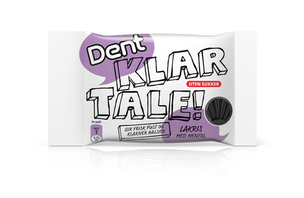 Packaging created by Strømme Throndsen Design for Dent's fresh breath and a clear throat pastel brand Klar Tale