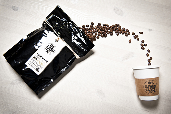 Coffee packaging designed by Moodley for Austrian vegetarian and wholefood restaurant Mangolds