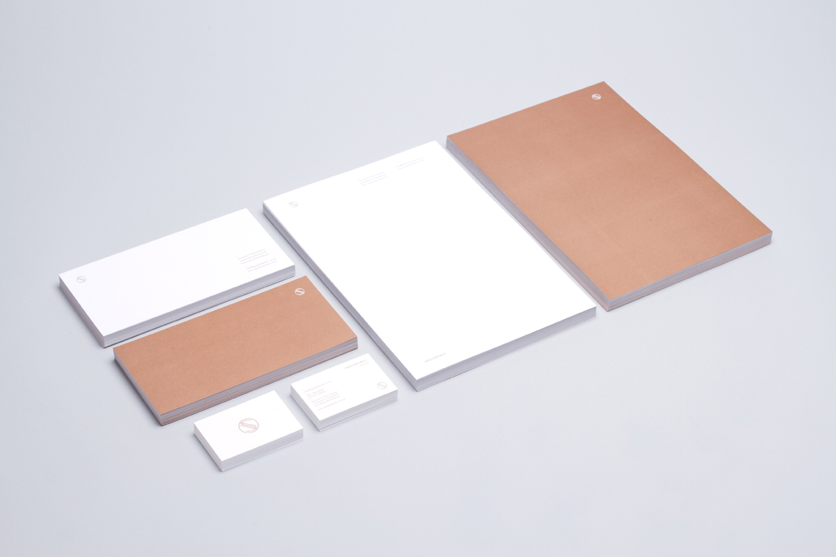 Logo and stationery with copper ink detail designed by James Kape for South African high-end motor vehicle trader Speed Republic