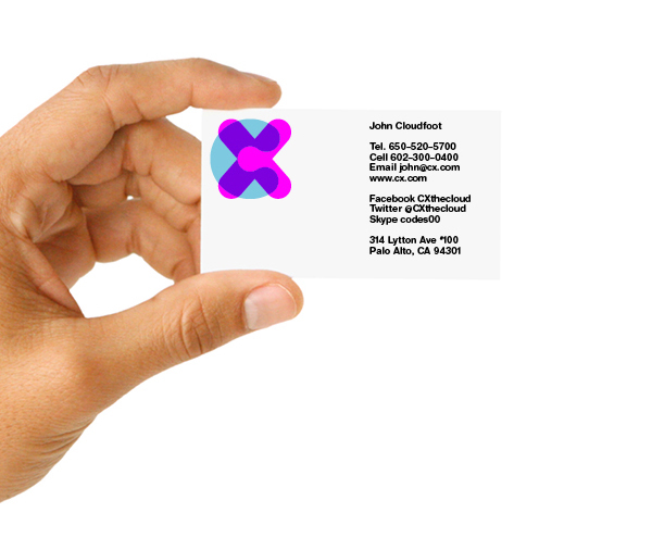 Business card design by Moving Brands for mobile and desktop cloud storage service CX