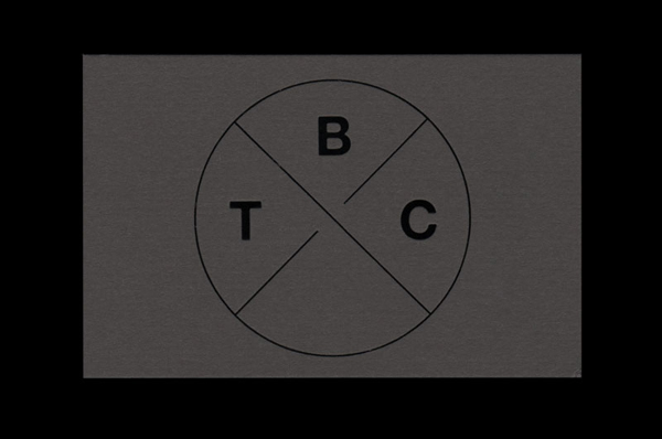 Logo and black block foil business card designed by Catalogue for cinematic production company The Blind Club