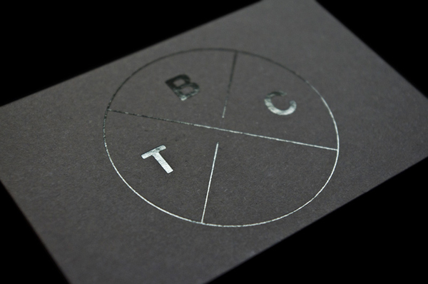 Logo and black block foil business card designed by Catalogue for cinematic production company The Blind Club