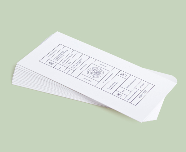 Letter-pressed labels created by multi-disciplinary design studio RoAndCo