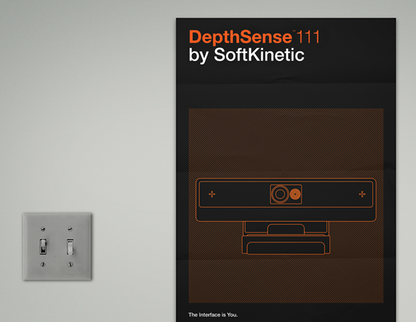 Brochure cover for gesture recognition technology developer SoftKinetic designed by Method