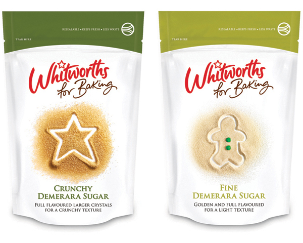 Packaging created by Leahy Brand Design for baking sugar brand Whitworths for Baking