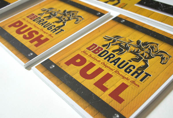 Print with illustrative detail created by Designworks for award winning New Zealand draught ale DB Draught