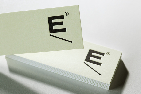 Logo and print with black embossed ink detail designed by Blok for Mexican industrial design studio Etxe