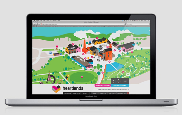 Website for West Cornwall redevelopment and culture centre Heartlands designed by A-Side