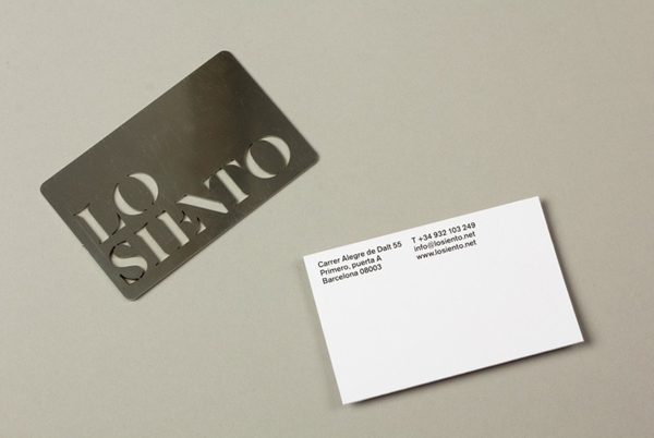 Logo, business card and stencil created by Mucho for Barcelona based design studio Lo Siento